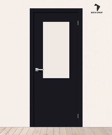 Межкомнатная дверь с покрытием винил Браво-7 Total Black/Magic Fog 400х2000 мм