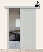 Межкомнатная дверь-купе ПЭТ Браво-40 Grey Silk