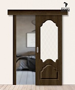 Межкомнатная дверь-купе с ПВХ-пленкой Скинни-33 Dark Barnwood