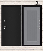 Входная дверь CLASSIC Шагрень черная 30 — АСТРОД Серый софт рельеф