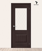 Межкомнатная дверь с экошпоном Прима-3 Wenge Melinga/White Сrystal