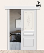 Межкомнатная дверь-купе с ПВХ-пленкой Скинни-15 Белая