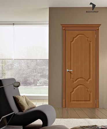 Межкомнатная шпонированная дверь Афина Орех файн-лайн