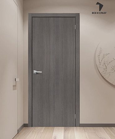 Межкомнатная дверь с экошпоном Браво-0 Grey Melinga