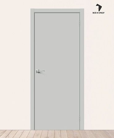 Межкомнатная дверь Эмалит Браво-0.П Grey Matt 600х2000 мм