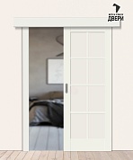 Межкомнатная дверь-купе Hard Flex Прима-11 White Mix