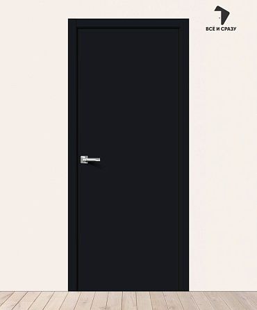 Межкомнатная дверь с покрытием винил Браво-0 Total Black 550х1900 мм