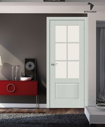 Межкомнатная дверь с экошпоном Прима-13.0.1 Grey Wood/Magic Fog