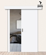 Межкомнатная дверь-купе ПЭТ Браво-0.П White Silk