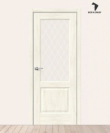 Межкомнатная дверь с экошпоном Неоклассик-33 Nordic Oak/White Сrystal 600х2000 мм