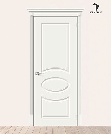 Межкомнатная крашеная дверь Скинни-20 Whitey 550х1900 мм