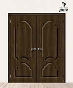 Двойная межкомнатная дверь с ПВХ-пленкой Скинни-32 Dark Barnwood