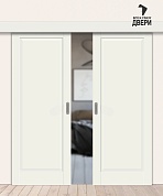 Межкомнатная двойная дверь-купе Hard Flex Прима-10 White Mix