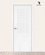 Межкомнатная дверь с экошпоном Браво-7 Snow Melinga/Wired Glass 12,5