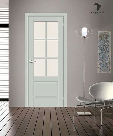 Межкомнатная дверь Эмалит Прима-13.0.1 Grey Matt