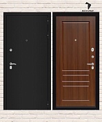 Входная дверь CLASSIC Шагрень черная 03 — Орех бренди