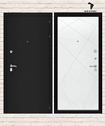 Входная дверь CLASSIC Шагрень черная 24 — Белый софт