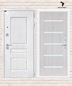 Входная дверь VERSAL 01 — Сандал белый, стекло белое