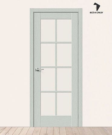 Межкомнатная дверь с экошпоном Прима-11.1 Grey Wood/Magic Fog 600х2000 мм