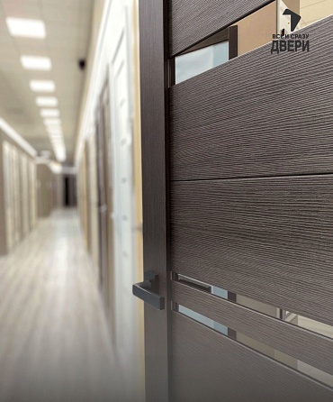 Межкомнатная дверь с экошпоном Браво-30 Wenge Melinga/Mirox Grey