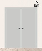 Двойная межкомнатная дверь Эмалит Браво-0.П Grey Matt