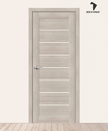 Межкомнатная дверь с экошпоном Браво-22 Cappuccino Melinga/Magic Fog 550х1900 мм