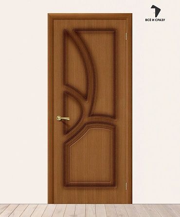 Межкомнатная шпонированная дверь Греция Орех файн-лайн 550х1900 мм