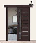 Межкомнатная дверь-купе с экошпоном Браво-27 Wenge Melinga/Mirox Grey