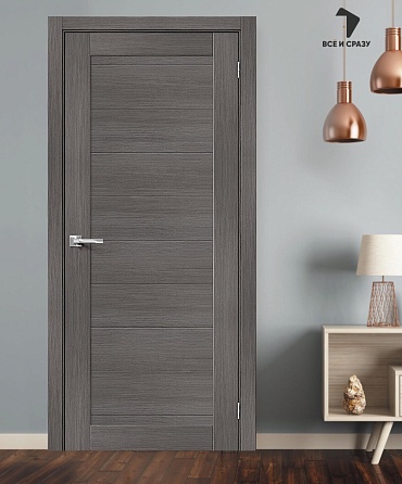Межкомнатная дверь с экошпоном Браво-21 Grey Melinga