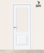 Межкомнатная дверь ПЭТ Классик-13 White Silk/White Сrystal