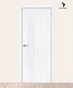Межкомнатная дверь с экошпоном Браво-9 Snow Melinga/Wired Glass 12,5