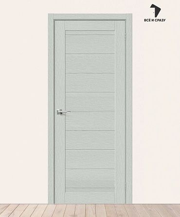 Межкомнатная дверь с экошпоном Браво-21 Grey Wood 600х2000 мм