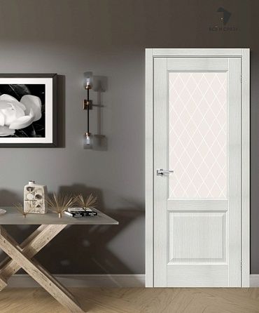 Межкомнатная дверь с экошпоном Неоклассик-33 Bianco Veralinga / White Сrystal