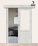 Межкомнатная дверь-купе с экошпоном Неоклассик-33 Bianco Veralinga/White Сrystal