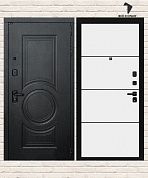 Входная дверь GRAND 25 — Белый софт, черный молдинг