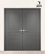 Двойная межкомнатная дверь Эмалит Ларедо 04 Софт графит