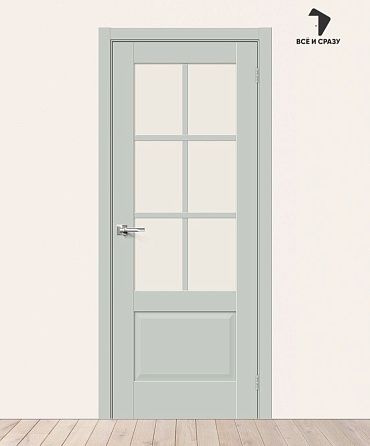 Межкомнатная дверь Эмалит Прима-13.0.1 Grey Matt 600х2000 мм
