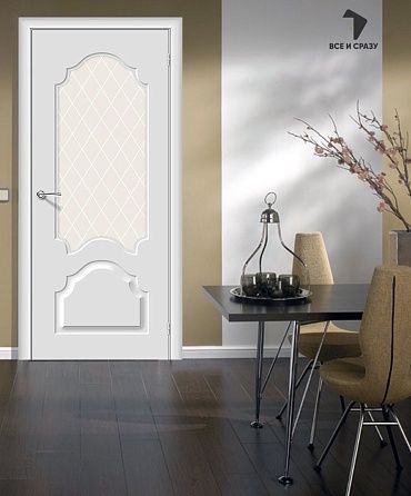 Межкомнатная дверь с ПВХ-пленкой Скинни-33 Fresco / White Сrystal
