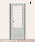 Межкомнатная дверь Эмалит Прима-13.Ф2.0.0 Grey Matt/White Сrystal