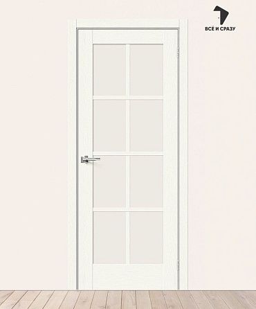 Межкомнатная дверь с экошпоном Прима-11.1 White Wood/Magic Fog 600х2000 мм