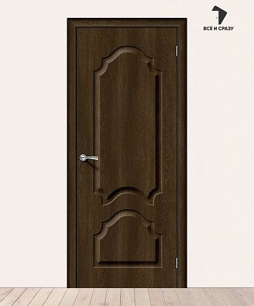 Межкомнатная дверь с ПВХ-пленкой Скинни-32 Dark Barnwood 550х1900 мм