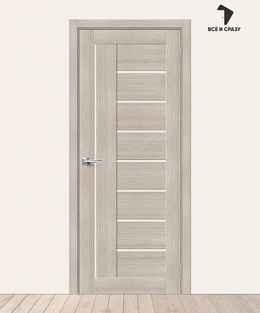 Межкомнатная дверь с экошпоном Браво-29 Cappuccino Melinga/Magic Fog 600х2000 мм