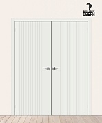 Двойная межкомнатная дверь с покрытием винил Граффити-32 Super White