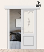 Межкомнатная дверь-купе с ПВХ-пленкой Скинни-13 Белая