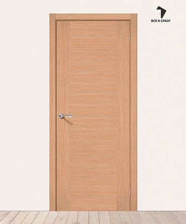 Межкомнатная шпонированная дверь Рондо Дуб файн-лайн 550х1900 мм