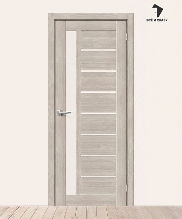 Межкомнатная дверь с экошпоном Браво-27 Cappuccino Melinga/Magic Fog 600х2000 мм
