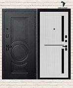 Входная дверь GRAND 02 — Сандал белый, стекло черное
