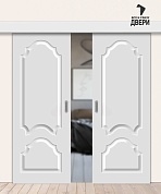 Межкомнатная двойная дверь-купе с ПВХ-пленкой Скинни-32 Fresco