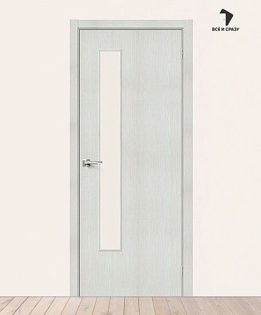Межкомнатная дверь с экошпоном Браво-9 Bianco Veralinga/Magic Fog 400х2000 мм
