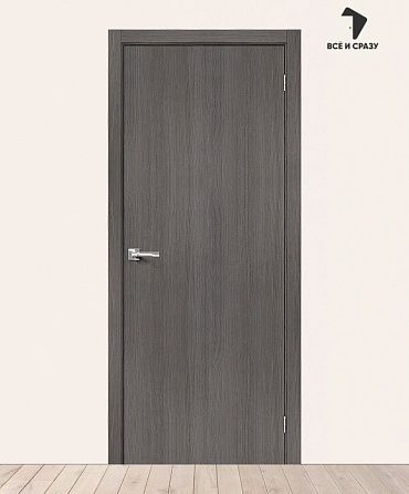 Межкомнатная дверь с экошпоном Браво-0 Grey Melinga 550х1900 мм